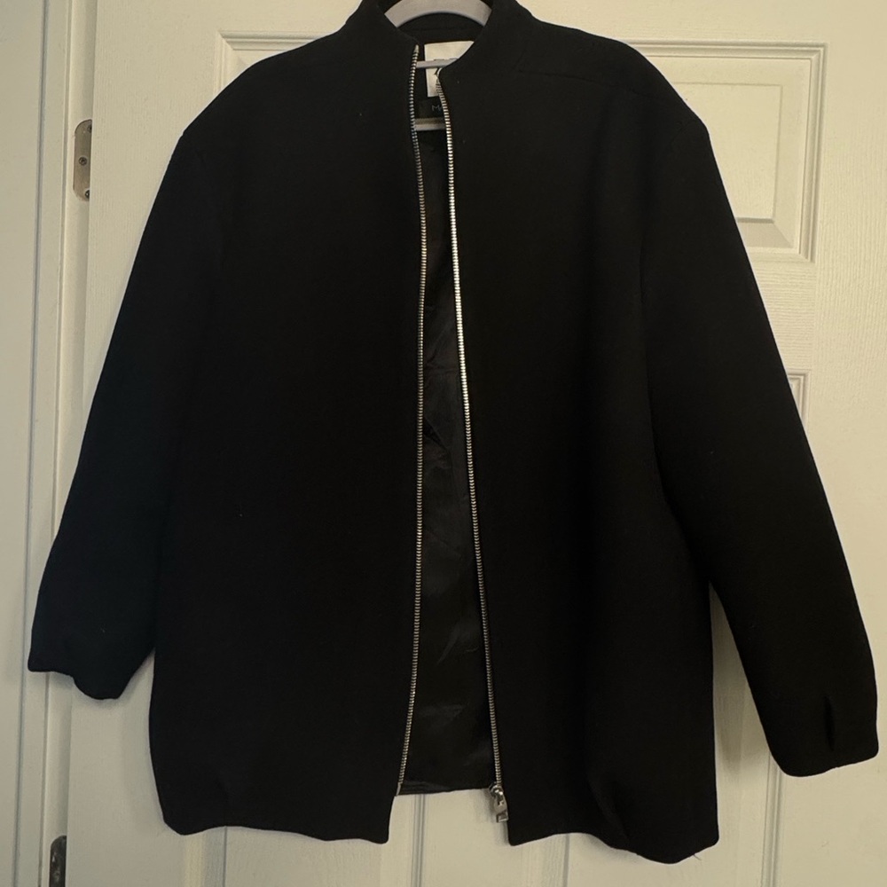 Zara Manteco Oversized Wool Bomber Jacket NWOT